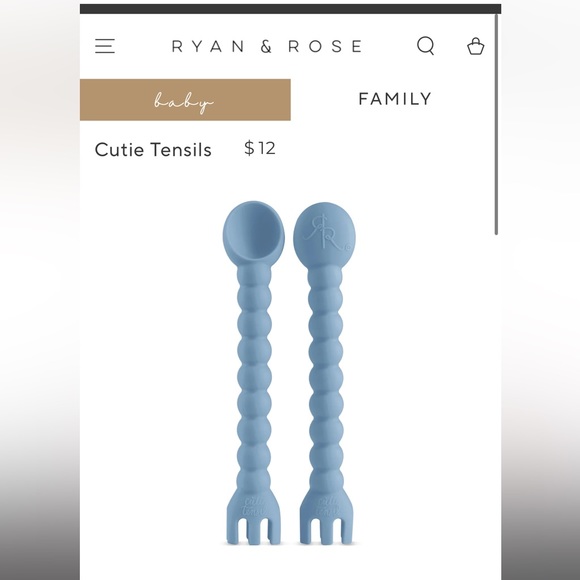 Baby accessories, Ryan&Rose cutie tensil spoon, frozen teether, copper&pearl bib - Picture 5 of 12